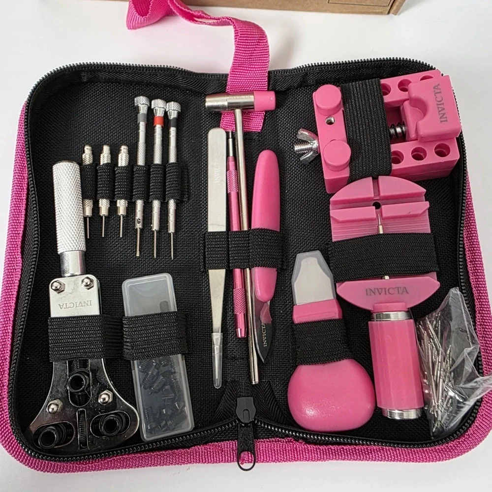 NEW In Box Invicta Travel Watch Repair Tool Kit Pink/White (ITK-008)#1033
